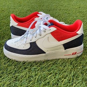 Nike Air Force 1 White Red Black Athletic Shoes